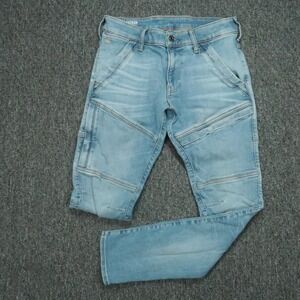 G Star Raw Jeans Mens 30x30 Blue Rackam Skinny Moto 5 Pocket Denim